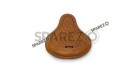 For Royal Enfield Classic 650 Genuine Leather Front Rider Seat Tan Color - SPAREZO